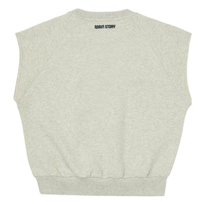 Main Story - Ärmelloses Sweatshirt aus Bio-Baumwolle | Gebrochenes Weiß meliert