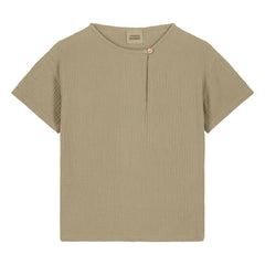 Studio Bohème - Orso Gaze-T-Shirt aus Bio-Baumwolle | Hellkhaki