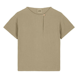 Studio Bohème - Orso Gaze-T-Shirt aus Bio-Baumwolle | Hellkhaki