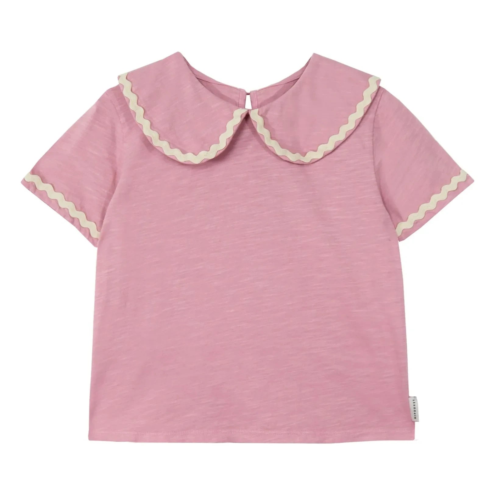 Mipounet - Claudine Kragen Odetta T-Shirt Bio-Baumwolle | Rosa