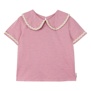 Mipounet - Claudine Kragen Odetta T-Shirt Bio-Baumwolle | Rosa