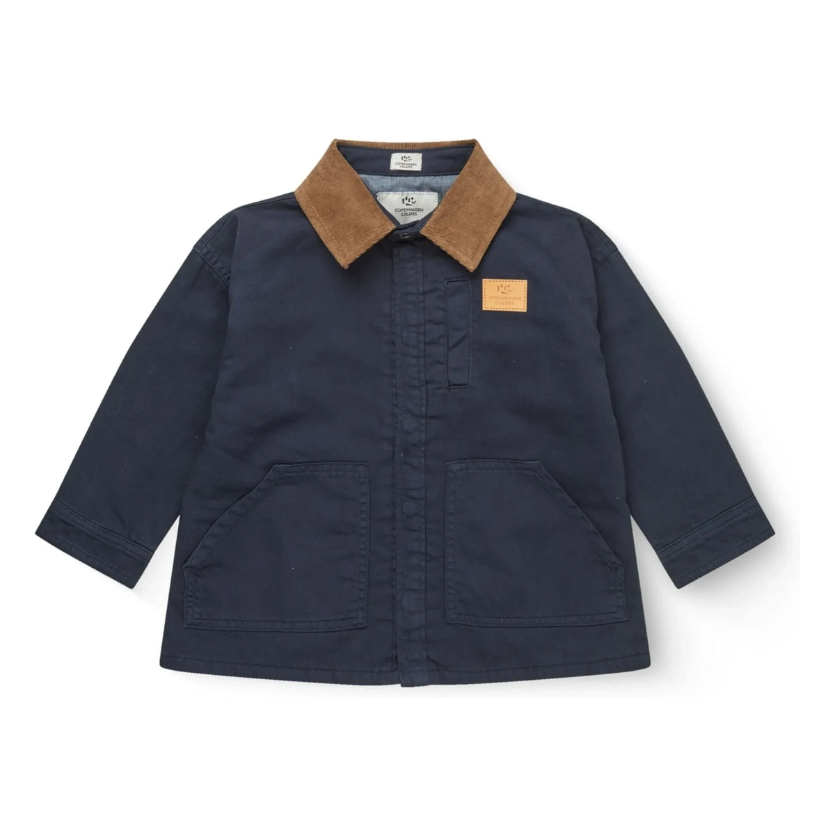 Copenhagen Colors – Jacke mit Samtkragen aus Twill aus Bio-Baumwolle | Marineblau