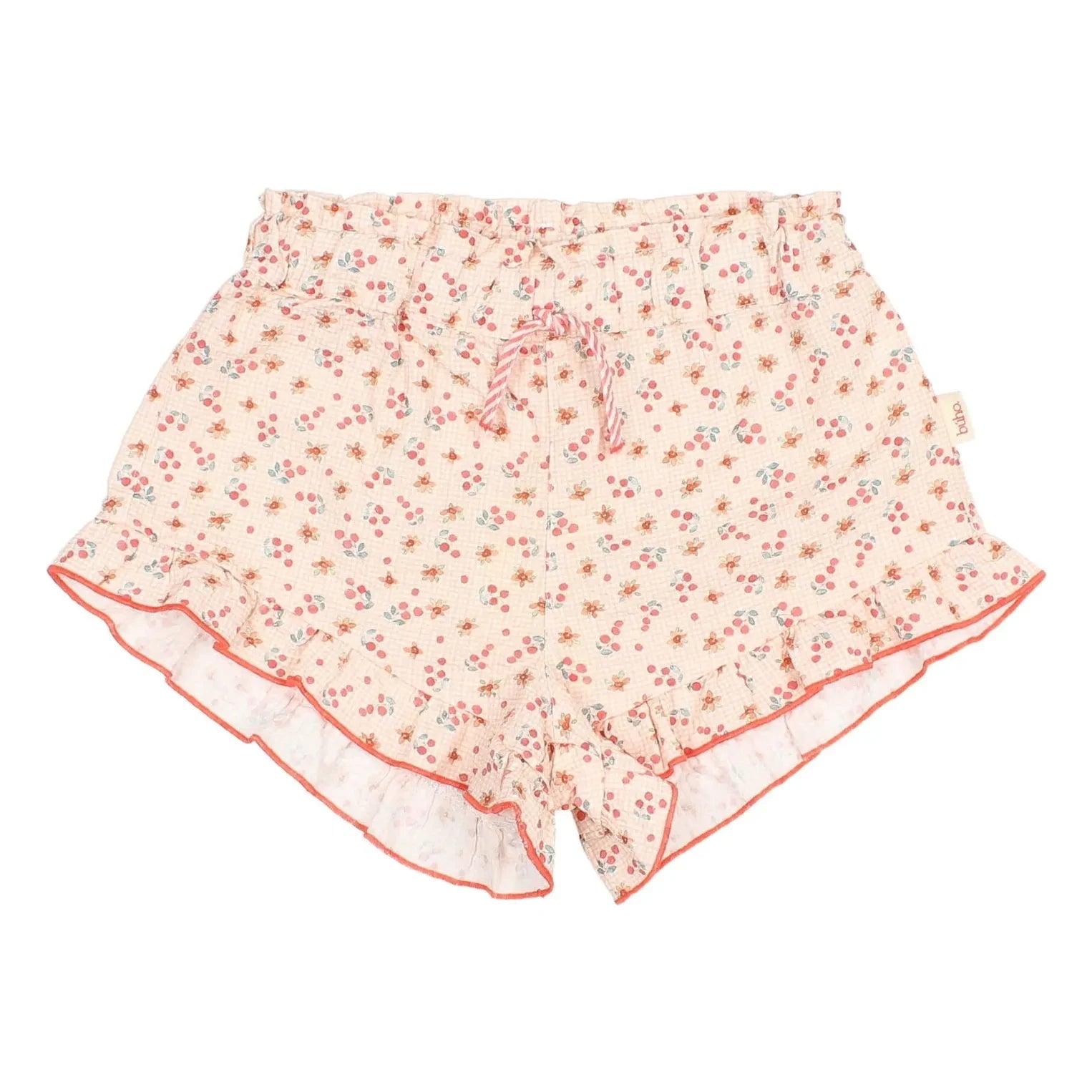 Búho - Karierte Blumenshorts | Peach