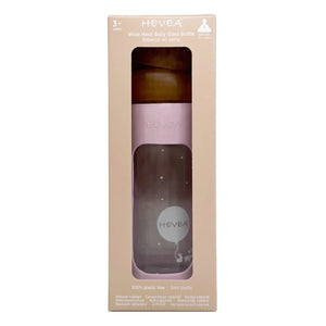 Hevea - Weithals-Glasflasche mit Schutzhülle, mittlere Flussrate | Puderrosa