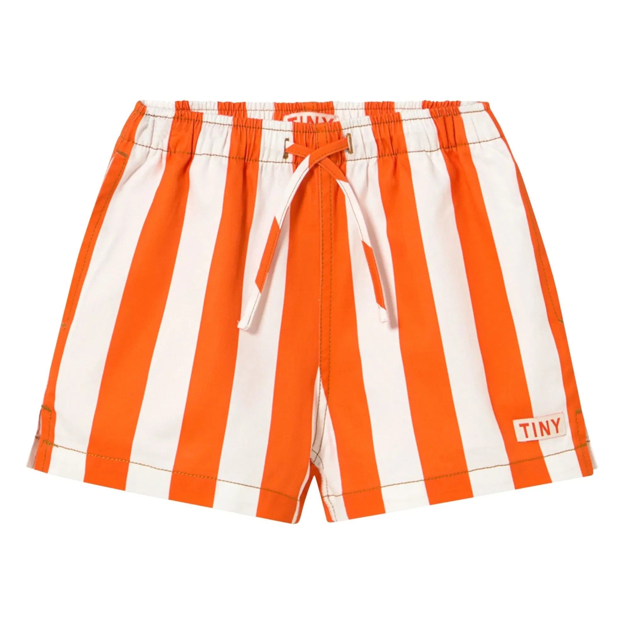 Tinycottons - Gestreifte Twill-Shorts | Rot