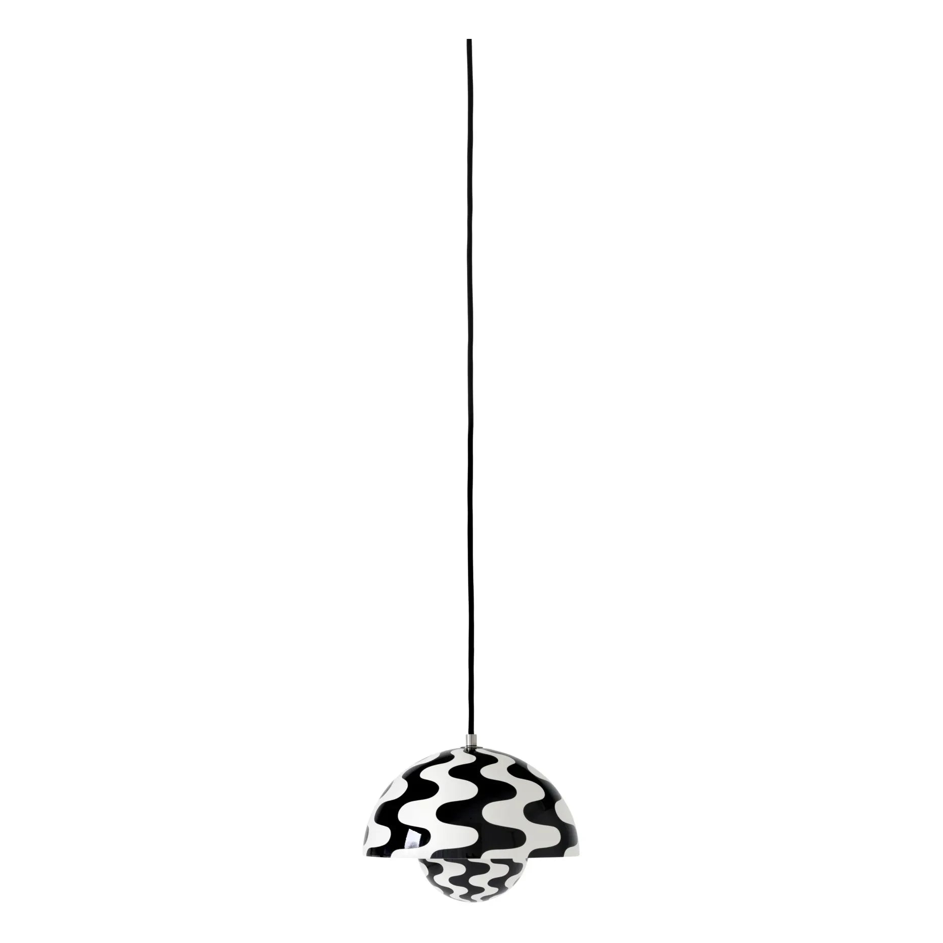 & Tradition - Flowerpot VP1 Gemusterte Pendelleuchte | Noir/Blanc
