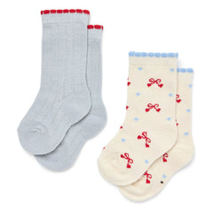 Flöss - 2 Paar Vibe Knot Socken | Hellblau