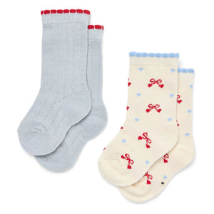 Flöss - 2 Paar Vibe Knot Socken | Hellblau