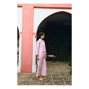 Maria de la Orden - Clover Pamuk Çizgili Ceket | Pembe