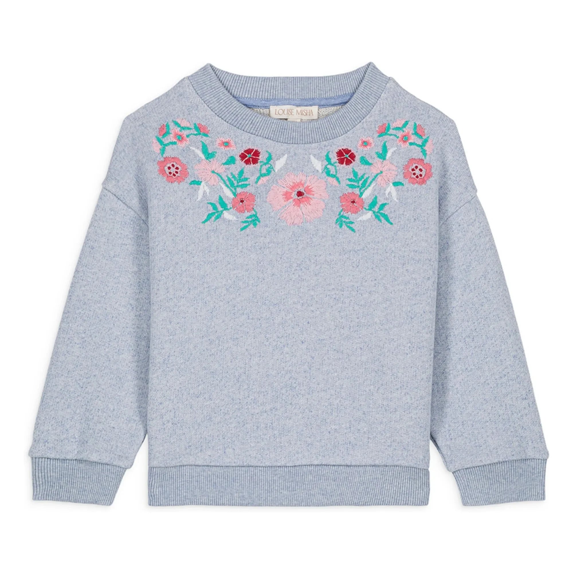 Louise Misha - Rosalia Bio-Baumwoll-Sweatshirt | Melangeblau