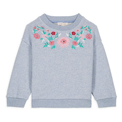 Louise Misha - Rosalia Bio-Baumwoll-Sweatshirt | Melangeblau