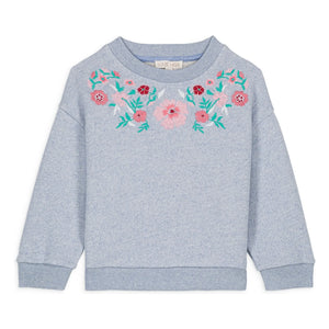 Louise Misha - Rosalia Bio-Baumwoll-Sweatshirt | Melangeblau