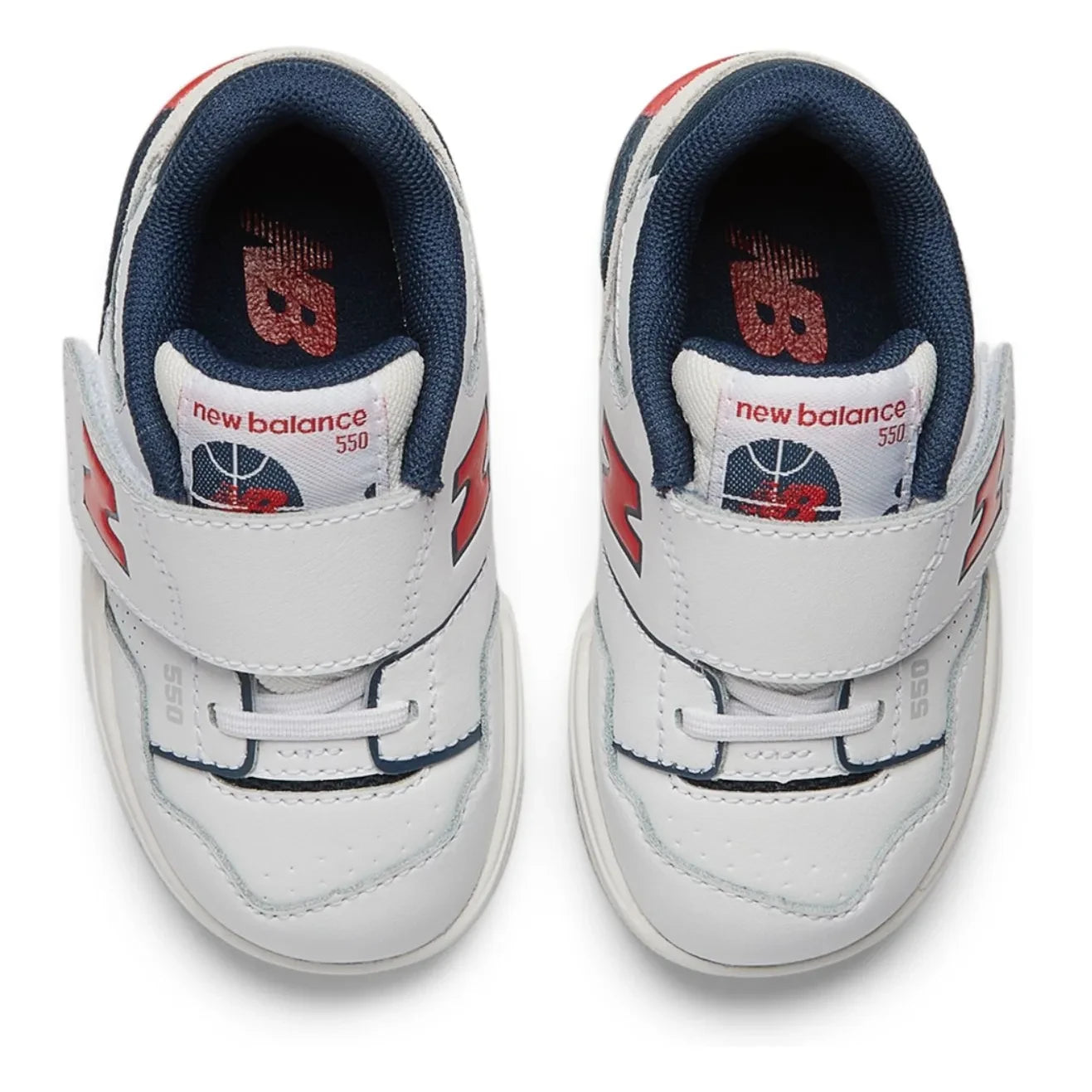 New Balance - Elastik Bağcıklı ve Cırt Cırtlı Sneakers 550 | Beyaz