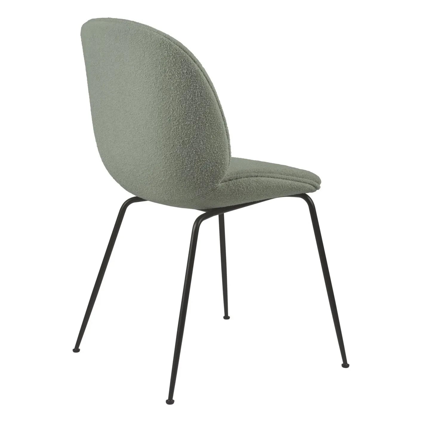 Gubi - Beetle Stuhl, heller Bouclé-Bezug, schwarzes Gestell - GamFratesi | Sage