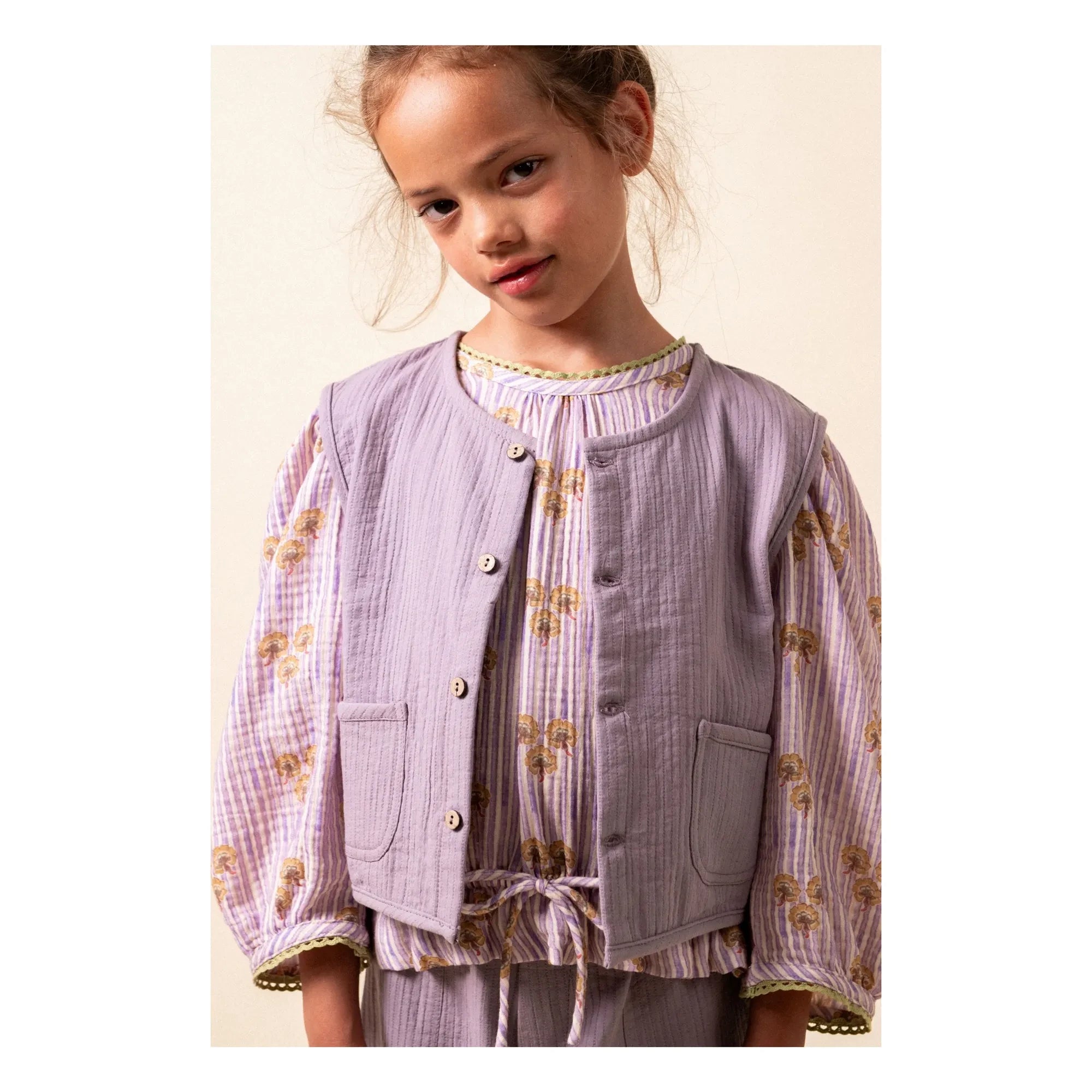 birinit - Cinca Gestreifte Bio-Baumwollbluse | Mauve