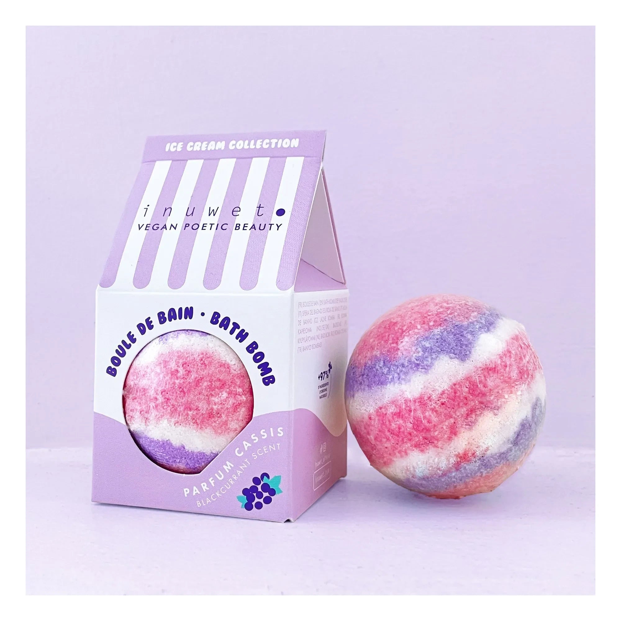 Inuwet - Johannisbeer-Eiscreme Badebombe - 120 g