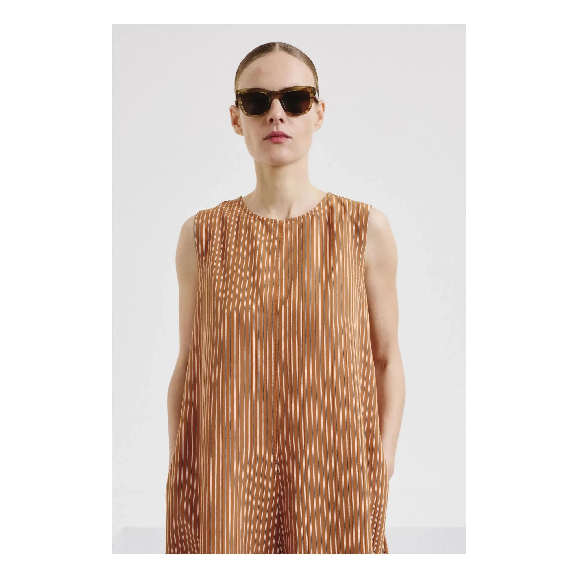 Pomandère - Gestreiftes Kleid | Apricot