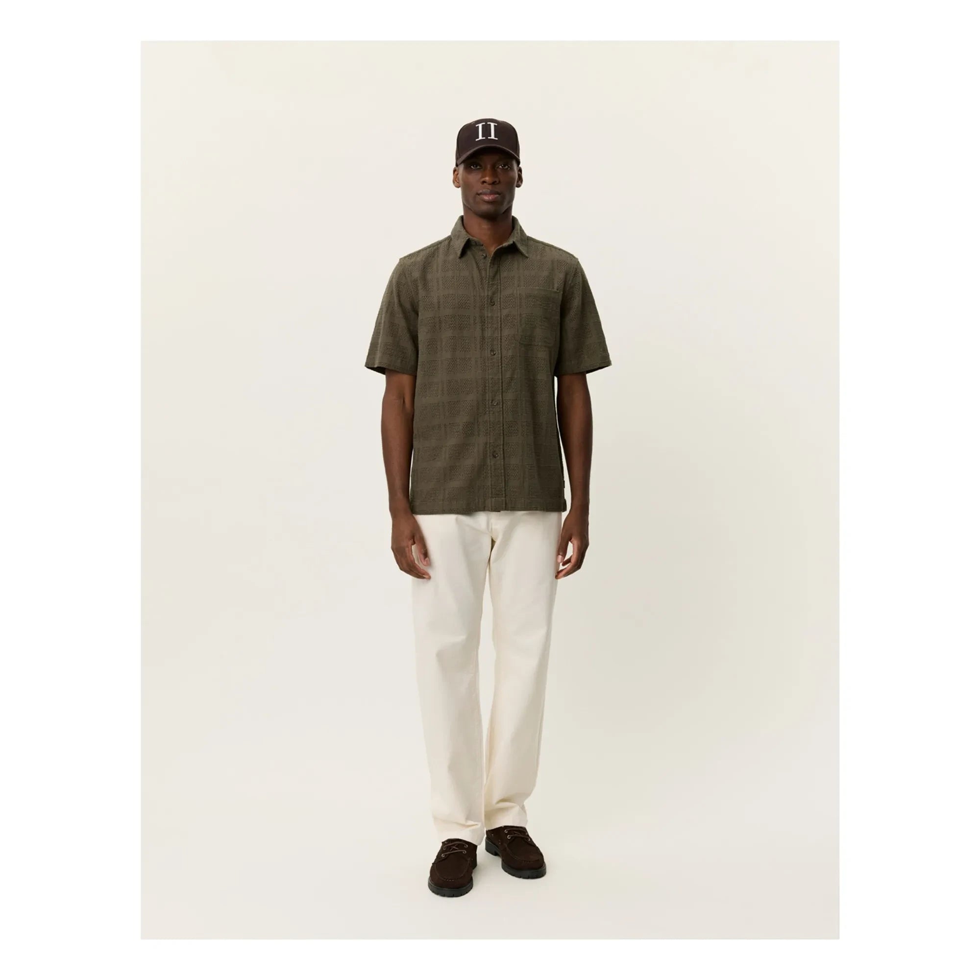 Les Deux - Charlie Baumwoll-Kurzarmhemd | Khaki
