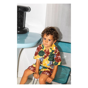 Club Trésor - Overall Popeline Hemd und Shorts Set | Gelb