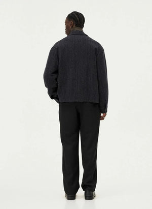 Noyoco - Kinsale Fischgrät-Recycelte Wolljacke | Dunkelblau