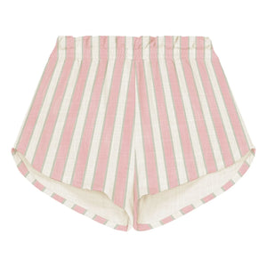 Studio Bohème - Gestreifte Georgette-Shorts aus Bio-Baumwoll-Musselin | Rosa