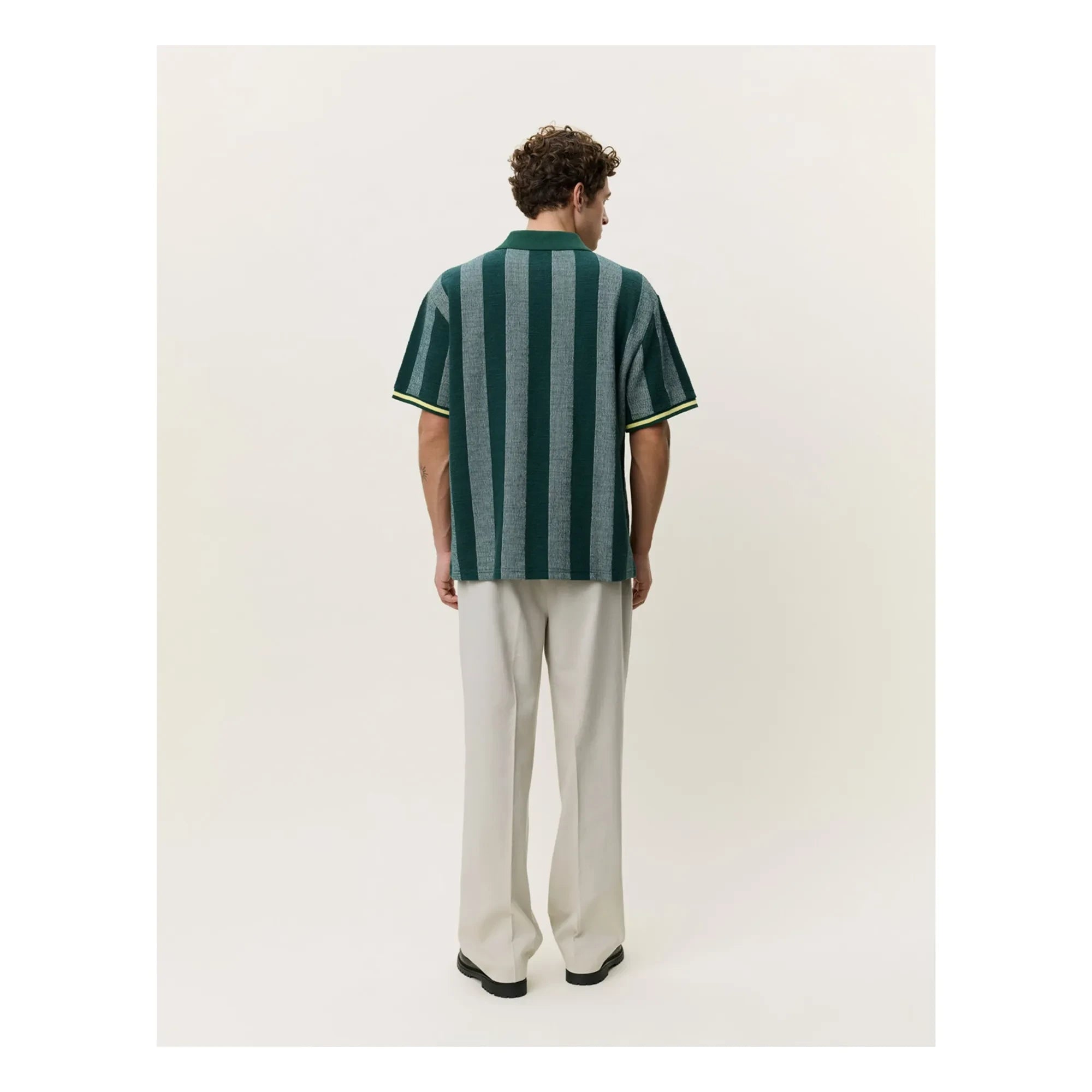 Les Deux - Çizgili Futbol Polo | Koyu yeşil
