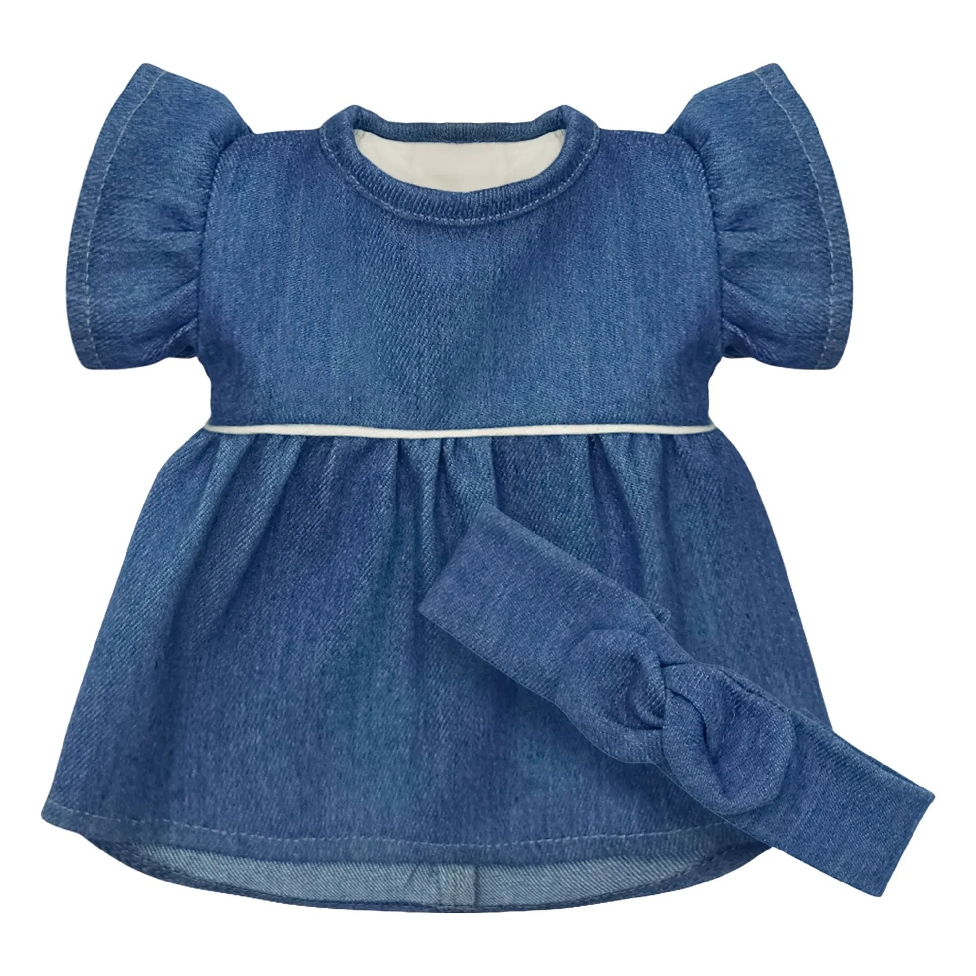 Minikane - Vestiaire bebek kıyafeti - Daisy elbise ve pamuk gazlı baş bantı | Denim