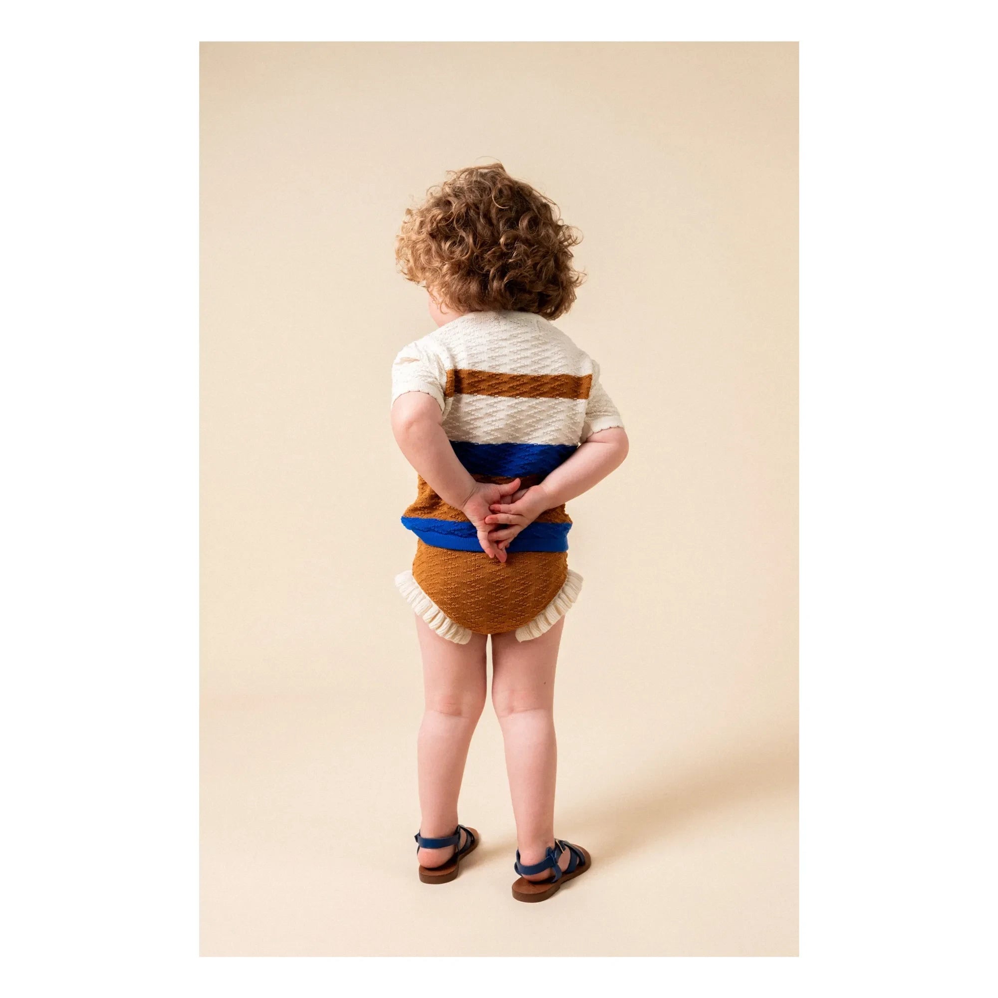 birinit - Transparenter Mesh-Pullover mit Farbblock | Caramel