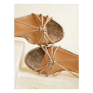 Bobbies - Tara Sandale aus laminiertem Leder | Gold