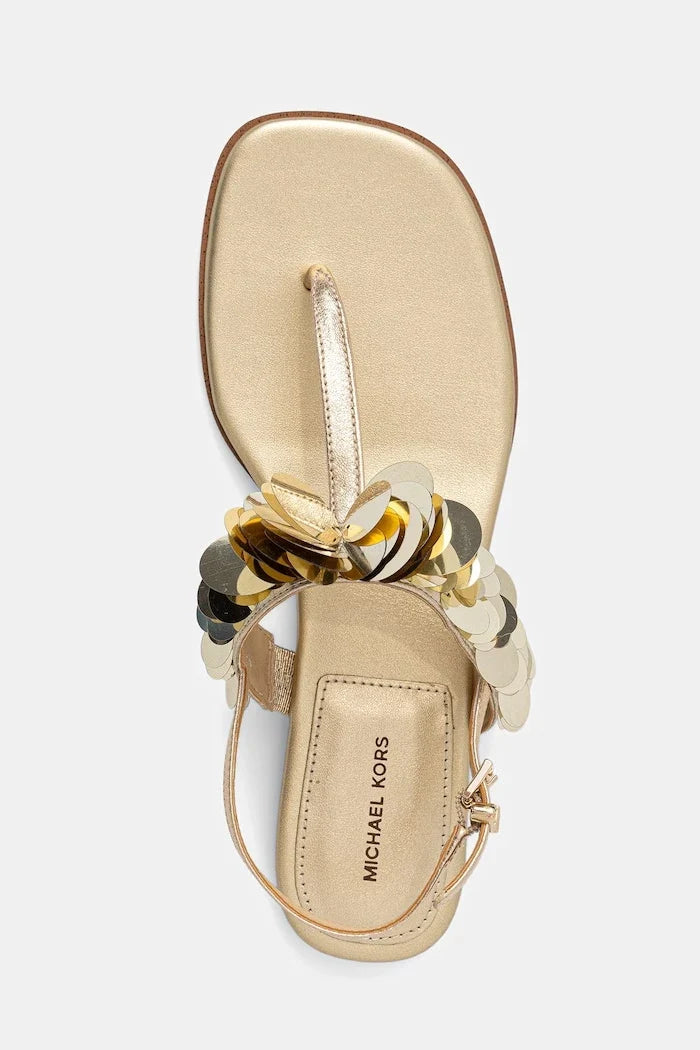 MICHAEL Michael Kors kadın deri alçak topuklu Loretta Thong Sandal