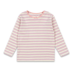 Konges Sløjd - Ella Gestreiftes Rippstrick-T-Shirt Bio-Baumwolle | Rosa
