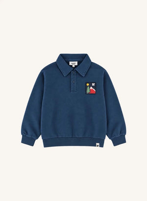 Hundred Pieces - Phoenix Mountain Organisch Baumwoll Sweatshirt | Grau Blau