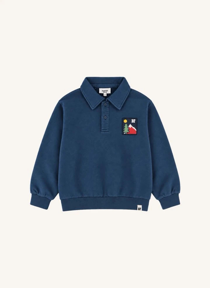 Hundred Pieces - Phoenix Mountain Organisch Baumwoll Sweatshirt | Grau Blau