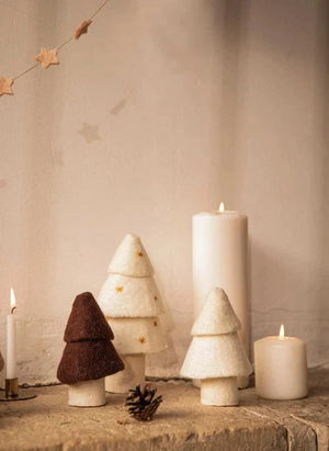 Muskhane - Filz Weihnachtsbäume - 2er Set | Ecru