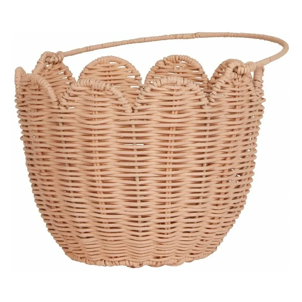 Olli Ella - Blatt Rattan Korb | Pfirsich