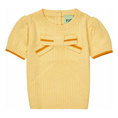 FUB - T-Shirt mit Knoten aus feinem Bio-Baumwollstrick Baby | Hellgelb