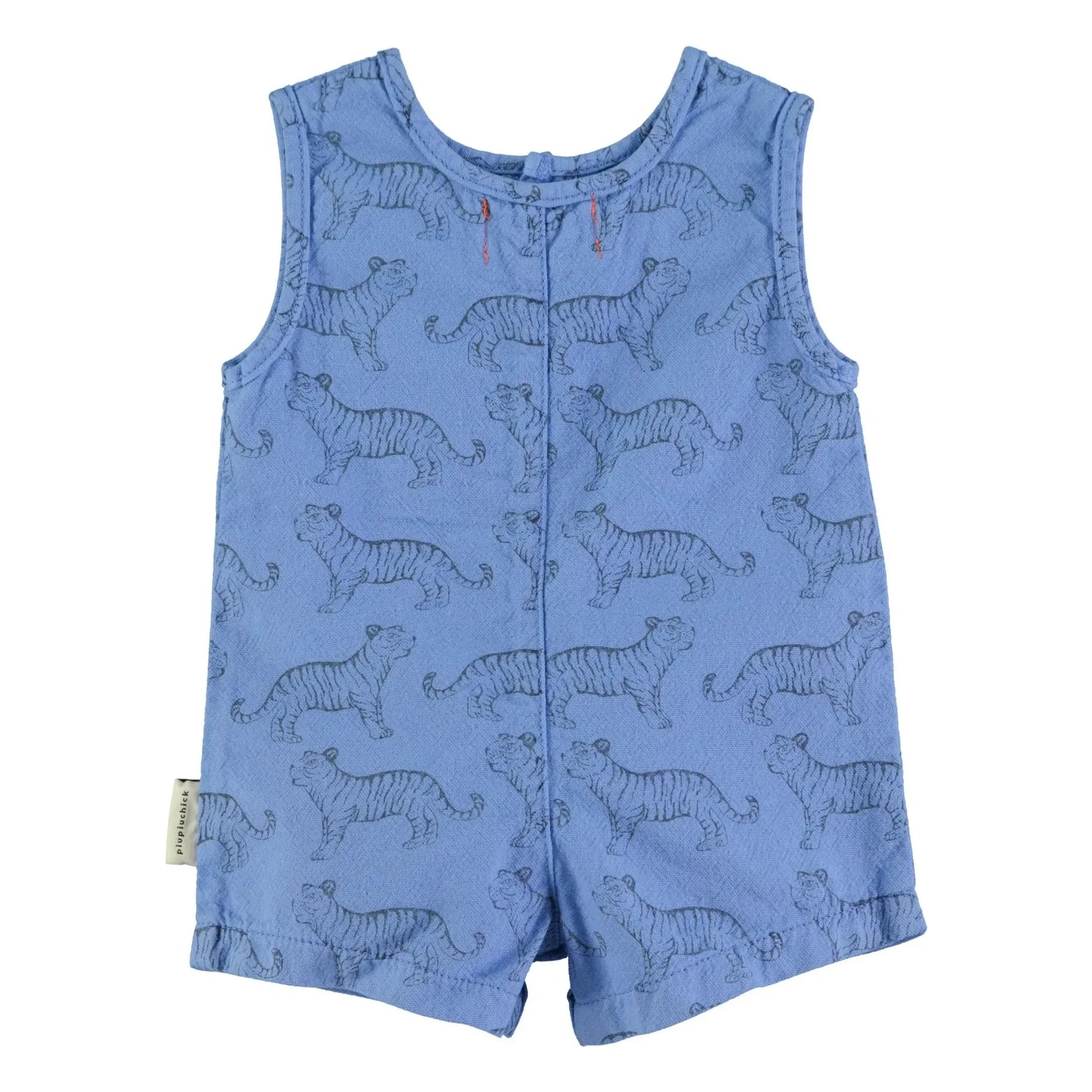 Piupiuchick - Tiger Bio-Baumwollstrampler | Blau