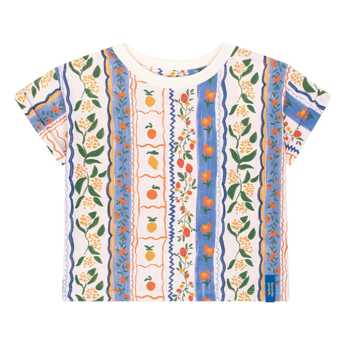 Favorite People - Amalfi T-Shirt mit Blumenmuster | Blau