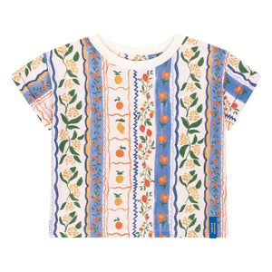 Favorite People - Amalfi T-Shirt mit Blumenmuster | Blau