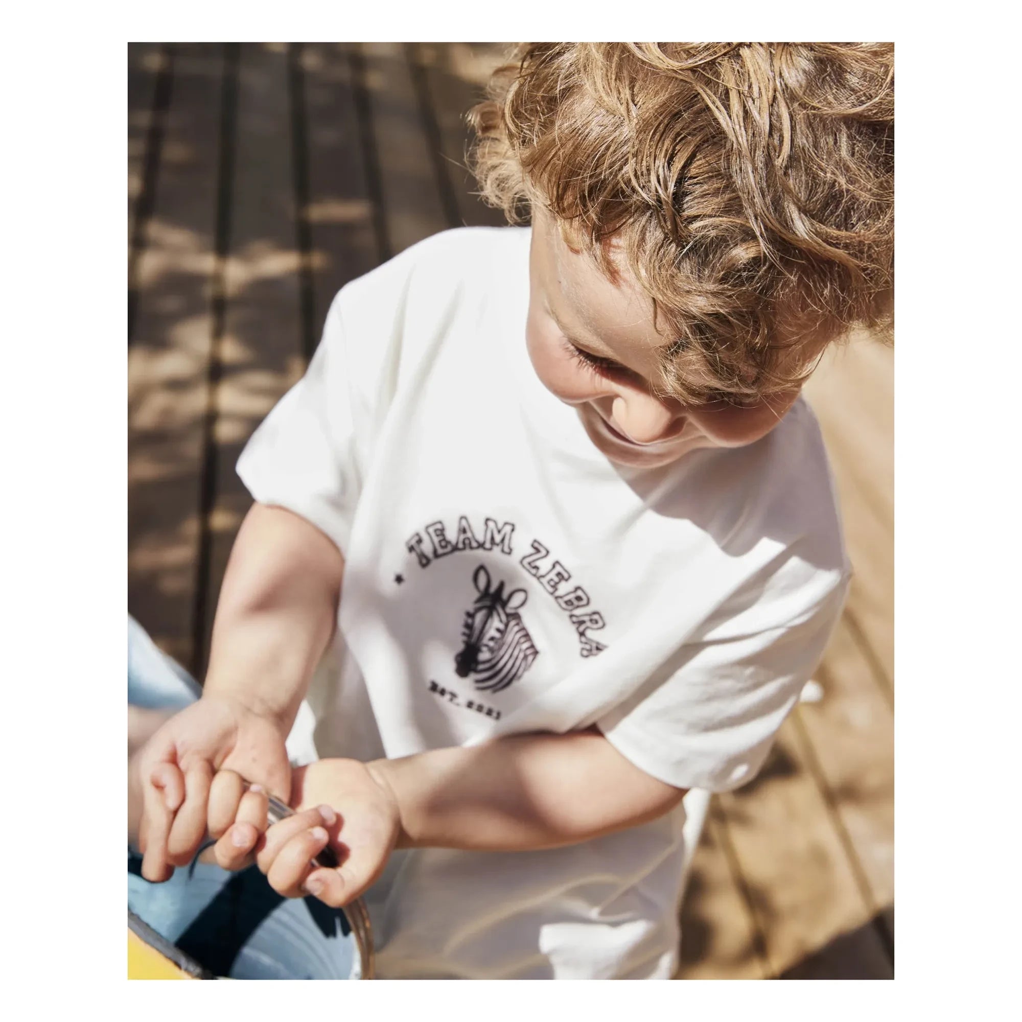 Fliink - Sommer Zebra Bio-Baumwolle T-Shirt | Weiß