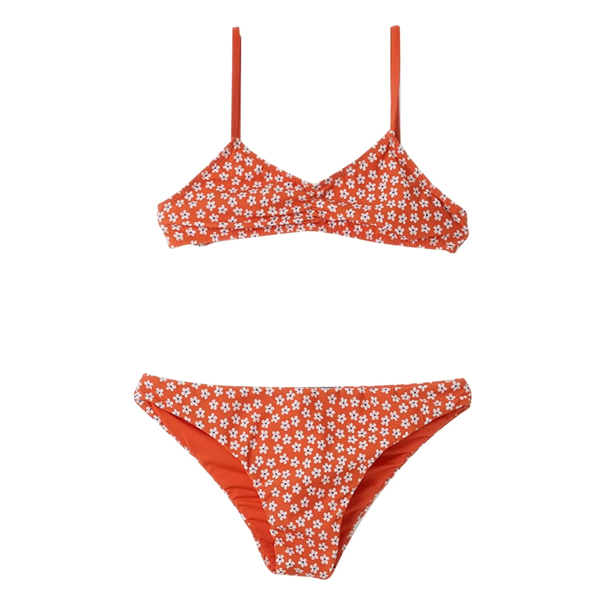 Fabula - 2-teiliger Badeanzug Orange Blumen | Orange