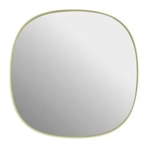 Muuto - Gerahmter Wandspiegel 40x40 cm | Blassgelb