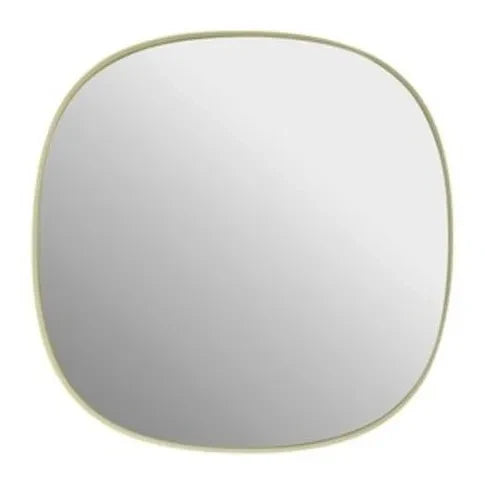 Muuto - Gerahmter Wandspiegel 40x40 cm | Blassgelb