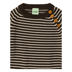 FUB - Gestreifter Merinowolle-Pullover | Braun