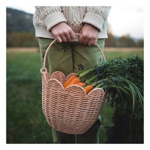 Olli Ella - Blatt Rattan Korb | Pfirsich
