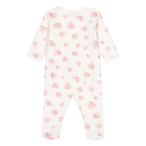 Petit Bateau - Pyjama Sleep Well Dicke Herzen Bio-Baumwolle | Rosa