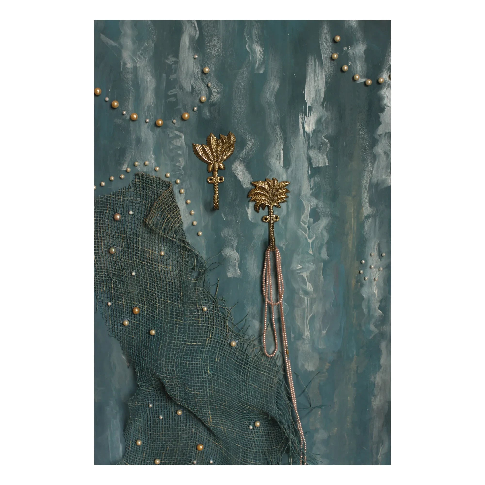 Doing Goods - Devi Palmtree Recycelte Messing Mantelhaken - 2er Set | Goldbraun