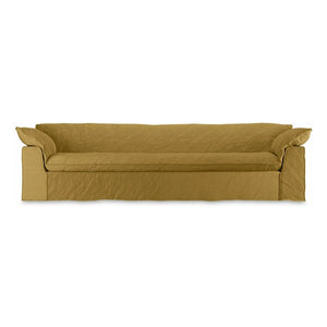 HKliving - 4-Sitzer Leinensofa Nomad | Senfgelb