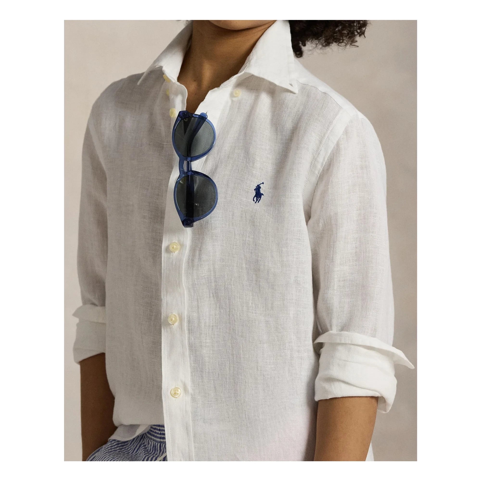 Ralph Lauren - Leinen-Sporthemd mit Logo | Weiß