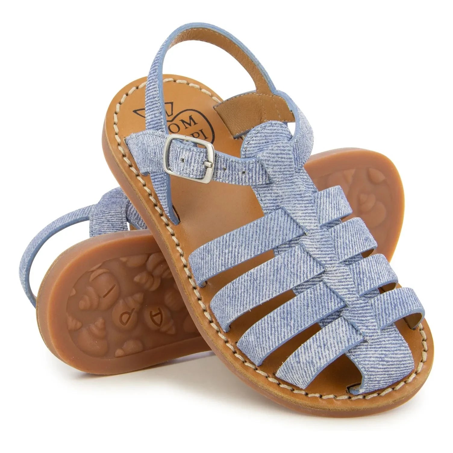 Pom d'Api - Beach-Stitch Dad Sandale | Denimblau